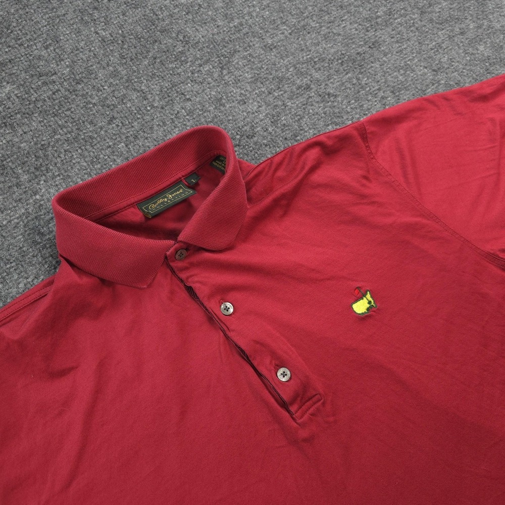 Bobby Jones Polo Shirt Mens L Red Augusta National Masters Golf‎ Logo Italy
